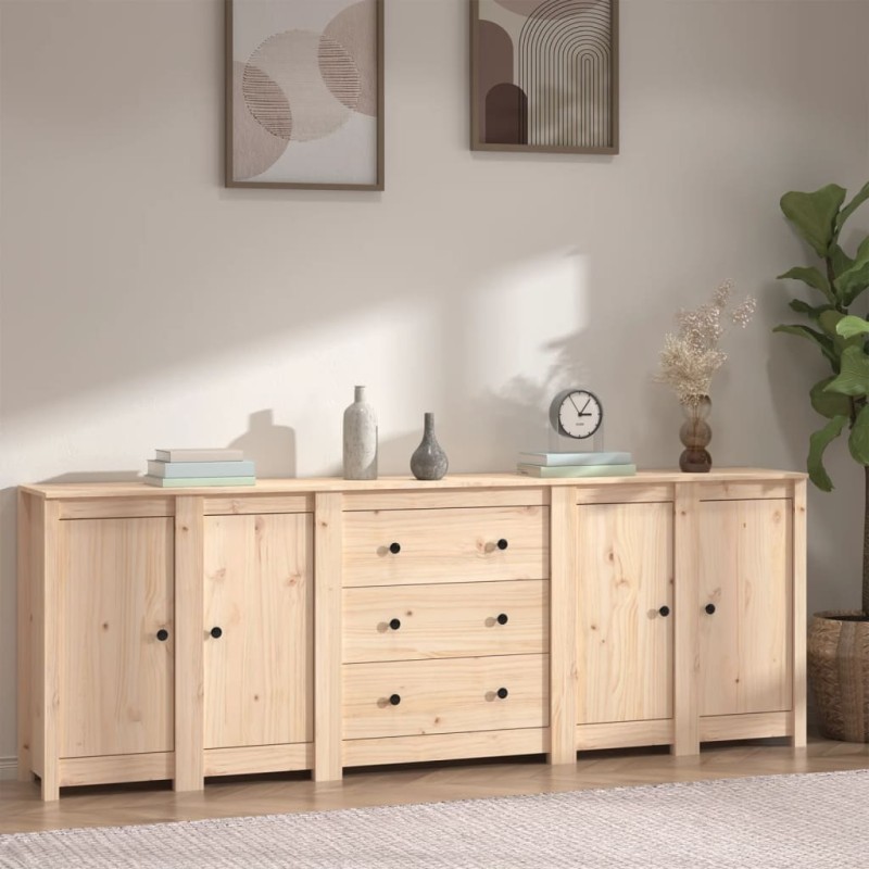 Credenza 230x35x80 cm in Legno Massello di Pino Credenza 230x35x80 cm in Legno Massello di Pino