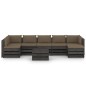 vidaXL Set Divani da Giardino con Cuscini 8 pz Legno Impregnato Grigio vidaXL Set Divani da Giardino con Cuscini 8 pz Legno Impregnato Grigio