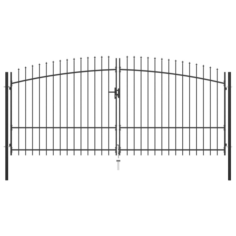 vidaXL Cancello Doppio con Punte a Lancia 400x225 cm vidaXL Cancello Doppio con Punte a Lancia 400x225 cm