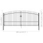 vidaXL Cancello Doppio con Punte a Lancia 400x225 cm vidaXL Cancello Doppio con Punte a Lancia 400x225 cm