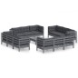 vidaXL Set Divani da Giardino 13 pz con Cuscini Antracite Legno di Pino vidaXL Set Divani da Giardino 13 pz con Cuscini Antracite Legno di Pino