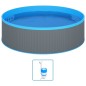 vidaXL Piscina Fuori Terra con Skimmer e Pompa Sospesi 350x90cm Grigia