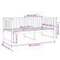 vidaXL Dormeuse 100x200 cm in Legno Massello di Pino