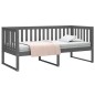 vidaXL Dormeuse Grigia 90x200 cm in Legno Massello di Pino