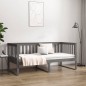 vidaXL Dormeuse Grigia 90x200 cm in Legno Massello di Pino