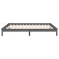 vidaXL Giroletto con LED Grigio 140x190 cm in Legno Massello