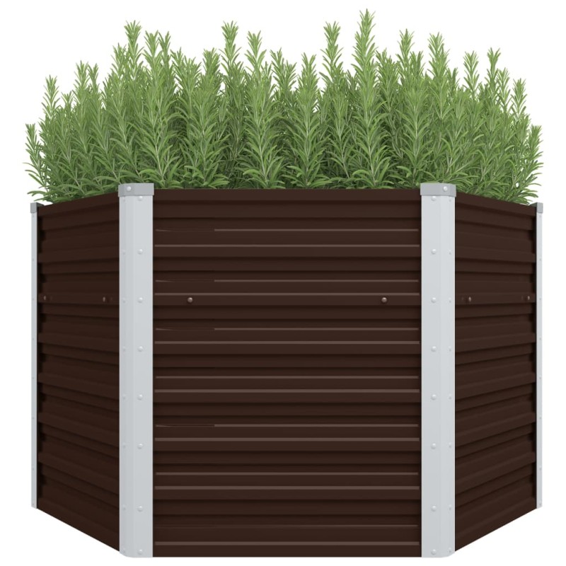 vidaXL Letto Rialzato Giardino Marrone 129x129x77 cm in Acciaio Zincato vidaXL Letto Rialzato Giardino Marrone 129x129x77 cm in Acciaio Zincato