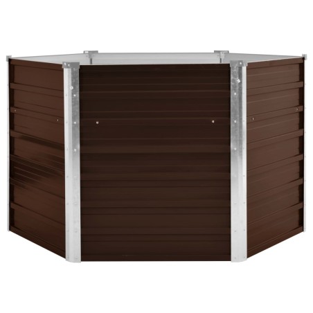 vidaXL Letto Rialzato Giardino Marrone 129x129x77 cm in Acciaio Zincato