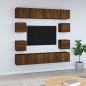 Set Mobili Porta TV 10 pz Rovere Marrone in Legno Multistrato Set Mobili Porta TV 10 pz Rovere Marrone in Legno Multistrato