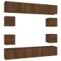 Set Mobili Porta TV 10 pz Rovere Marrone in Legno Multistrato Set Mobili Porta TV 10 pz Rovere Marrone in Legno Multistrato