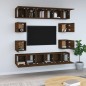 Set Mobili Porta TV 10 pz Rovere Marrone in Legno Multistrato Set Mobili Porta TV 10 pz Rovere Marrone in Legno Multistrato