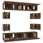 Set Mobili Porta TV 10 pz Rovere Marrone in Legno Multistrato Set Mobili Porta TV 10 pz Rovere Marrone in Legno Multistrato