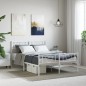 vidaXL Giroletto con Testiera e Pediera Metallo Bianco 140x190 cm vidaXL Giroletto con Testiera e Pediera Metallo Bianco 140x190 cm