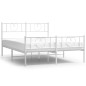 vidaXL Giroletto con Testiera e Pediera Metallo Bianco 140x190 cm vidaXL Giroletto con Testiera e Pediera Metallo Bianco 140x190 cm