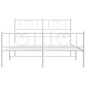 vidaXL Giroletto con Testiera e Pediera Metallo Bianco 140x190 cm vidaXL Giroletto con Testiera e Pediera Metallo Bianco 140x190 cm