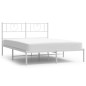 vidaXL Giroletto con Testiera Metallo Bianco 135x190 cm
