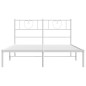vidaXL Giroletto con Testiera Metallo Bianco 135x190 cm