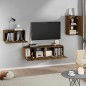 Set Mobili Porta TV 4 pz Rovere Marrone in Legno Multistrato Set Mobili Porta TV 4 pz Rovere Marrone in Legno Multistrato