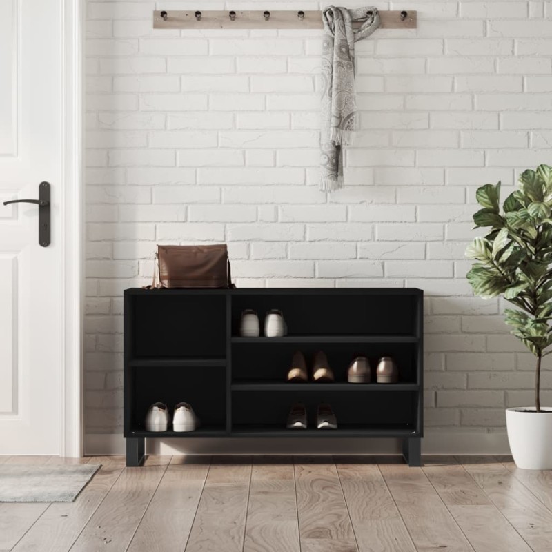 vidaXL Scarpiera Nera 102x36x60 cm in Legno Multistrato vidaXL Scarpiera Nera 102x36x60 cm in Legno Multistrato