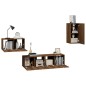 Set Mobili Porta TV 4 pz Rovere Marrone in Legno Multistrato Set Mobili Porta TV 4 pz Rovere Marrone in Legno Multistrato