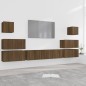 Set Mobili Porta TV 8pz Rovere Marrone in Legno Multistrato Set Mobili Porta TV 8pz Rovere Marrone in Legno Multistrato