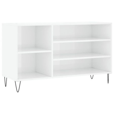 vidaXL Scarpiera Bianco Lucido 102x36x60 cm in Legno Multistrato