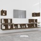 Set Mobili Porta TV 8pz Rovere Marrone in Legno Multistrato Set Mobili Porta TV 8pz Rovere Marrone in Legno Multistrato
