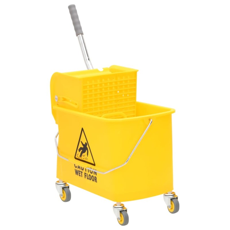 vidaXL Secchio Mocio con Strizzatoio e Ruote Giallo 20 L Polipropilene vidaXL Secchio Mocio con Strizzatoio e Ruote Giallo 20 L Polipropilene