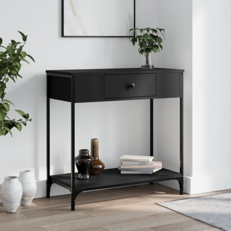 vidaXL Tavolino Consolle Nero 75x34,5x75 cm in Legno Multistrato
