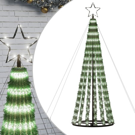 vidaXL Illuminazione Albero Natale a Cono 275LED Bianco Freddo 180cm