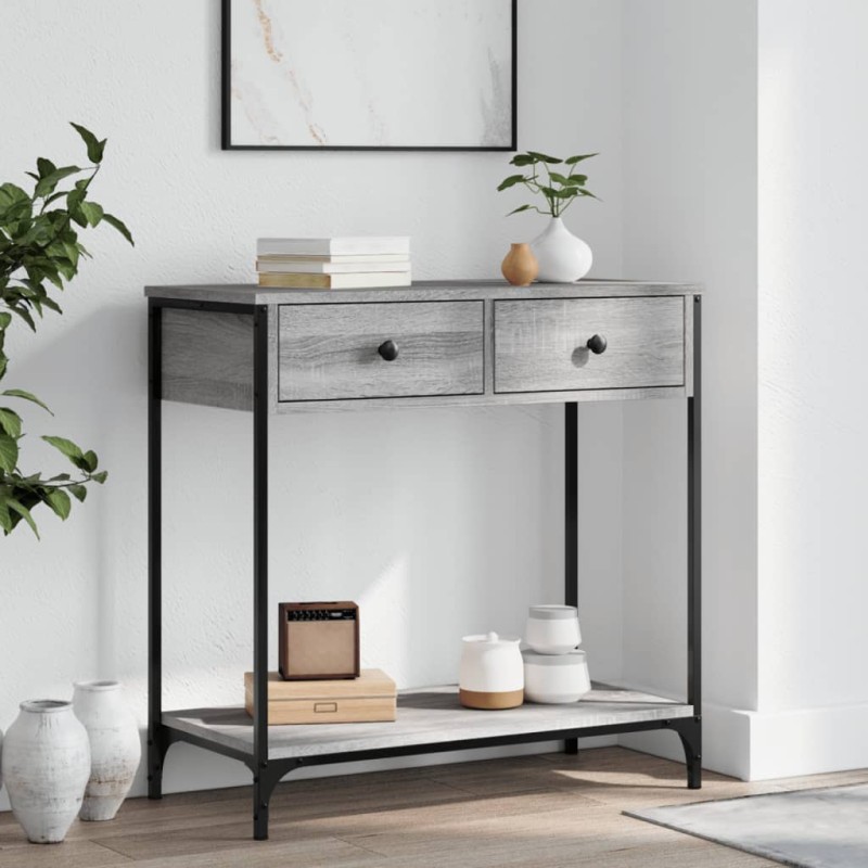 vidaXL Tavolino Consolle Grigio Sonoma 75x34,5x75cm Legno Multistrato vidaXL Tavolino Consolle Grigio Sonoma 75x34,5x75cm Legno Multistrato