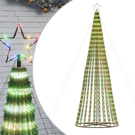 vidaXL Illuminazione Albero di Natale a Cono 688LED Colorato 300cm