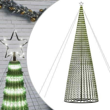 vidaXL Illuminazione Albero Natale a Cono 1544LED Bianco Freddo 500cm