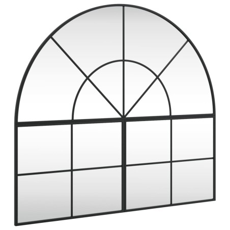 vidaXL Specchio da Parete Nero 100x90 cm Arco in Ferro