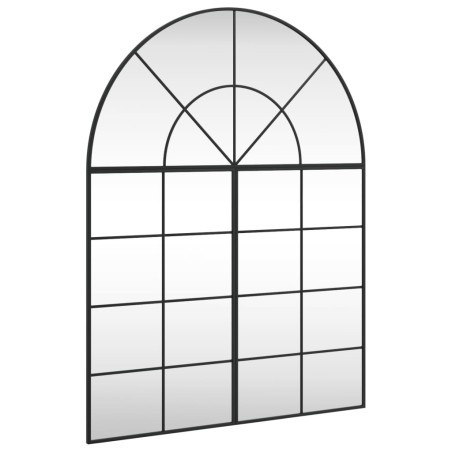 vidaXL Specchio da Parete Nero 100x130 cm Arco in Ferro
