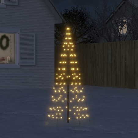 vidaXL Luce Albero di Natale su Pennone 200LED Bianco Caldo 180cm