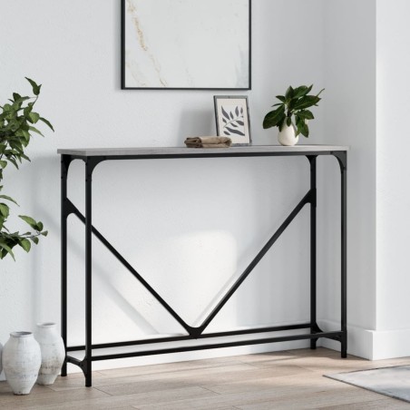 vidaXL Tavolino Consolle Grigio Sonoma 102x22,5x75cm Legno Multistrato