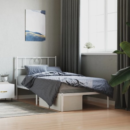 vidaXL Giroletto con Testiera Metallo Bianco 107x203 cm