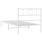 vidaXL Giroletto con Testiera Metallo Bianco 80x200 cm vidaXL Giroletto con Testiera Metallo Bianco 80x200 cm