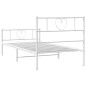 vidaXL Giroletto con Testiera e Pediera Metallo Bianco 75x190 cm