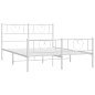 vidaXL Giroletto con Testiera e Pediera Metallo Bianco 135x190 cm vidaXL Giroletto con Testiera e Pediera Metallo Bianco 135x190 cm