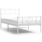 vidaXL Giroletto con Testiera e Pediera Metallo Bianco 90x190 cm vidaXL Giroletto con Testiera e Pediera Metallo Bianco 90x190 cm