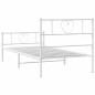 vidaXL Giroletto con Testiera e Pediera Metallo Bianco 90x190 cm vidaXL Giroletto con Testiera e Pediera Metallo Bianco 90x190 cm