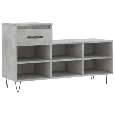 vidaXL Scarpiera Grigio Cemento 102x36x60 cm in Legno Multistrato
