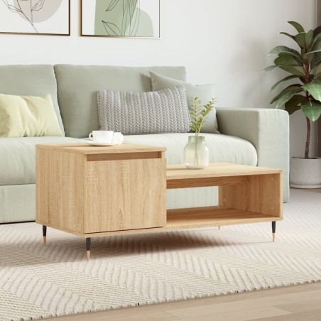 vidaXL Tavolino da Salotto Rovere Sonoma 100x50x45cm Legno Multistrato
