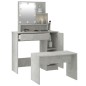 Set Tavolo da Toeletta Grigio Cemento con LED Legno Multistrato Set Tavolo da Toeletta Grigio Cemento con LED Legno Multistrato