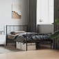 vidaXL Giroletto con Testiera e Pediera Metallo Nero 80x200 cm vidaXL Giroletto con Testiera e Pediera Metallo Nero 80x200 cm