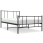 vidaXL Giroletto con Testiera e Pediera Metallo Nero 80x200 cm vidaXL Giroletto con Testiera e Pediera Metallo Nero 80x200 cm