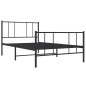 vidaXL Giroletto con Testiera e Pediera Metallo Nero 80x200 cm vidaXL Giroletto con Testiera e Pediera Metallo Nero 80x200 cm