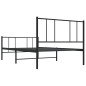 vidaXL Giroletto con Testiera e Pediera Metallo Nero 80x200 cm vidaXL Giroletto con Testiera e Pediera Metallo Nero 80x200 cm